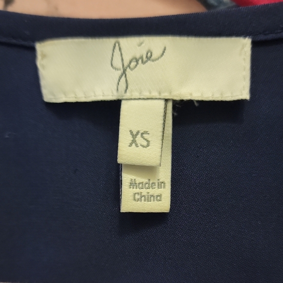 Joie Deep Blue Silk Blouse with Tassel Details - Picture 3 of 14